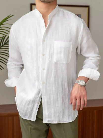 Linen smart casual long sleeve shirt