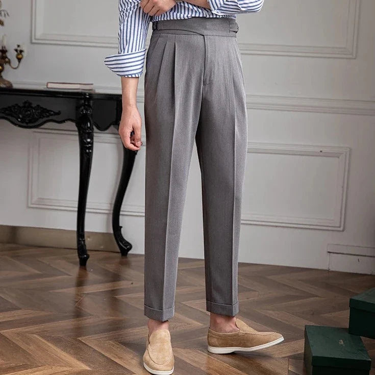 British high-waist trousers