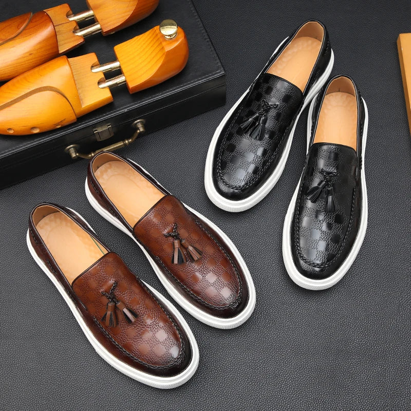 OXFORD plaid pattern loafers