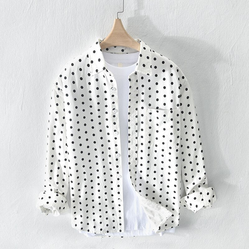 Chemise en pur coton à imprimé pois YML