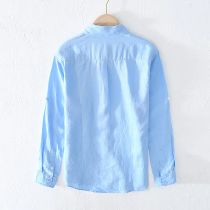 Italian pure linen long-sleeve shirt