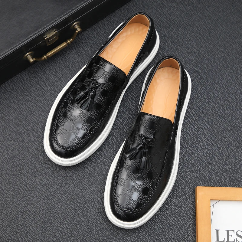 OXFORD plaid pattern loafers