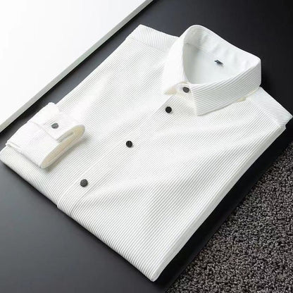 Business Casual Long-Sleeve Shirt with Turn-Down Collar