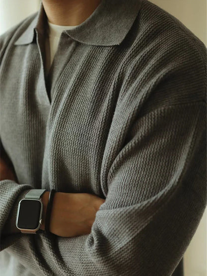 Polo turn-down collar sweater