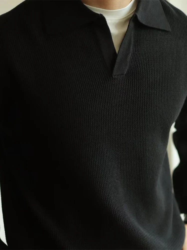 Polo turn-down collar sweater