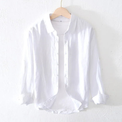 Italian pure linen long-sleeve shirt