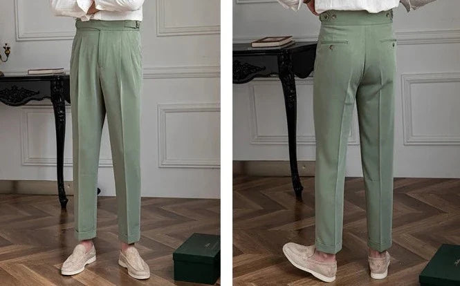 British high-waist trousers