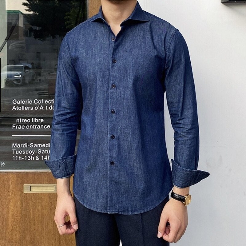 Blue Business Solid Shirt