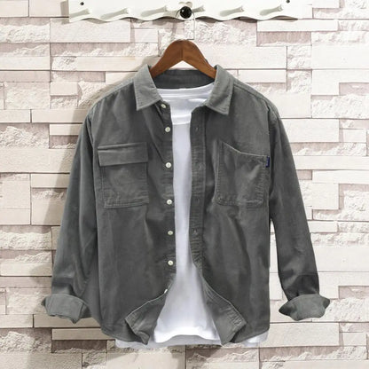 Corduroy cargo spring shirt