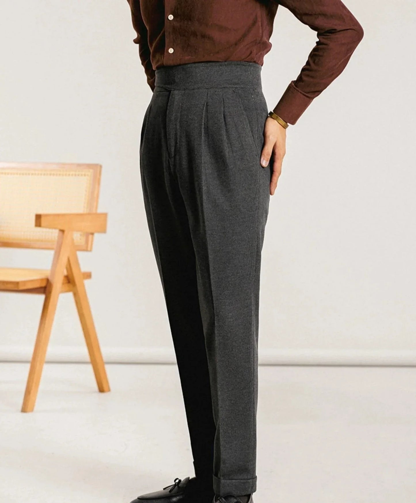 Office high waist gentleman trousers