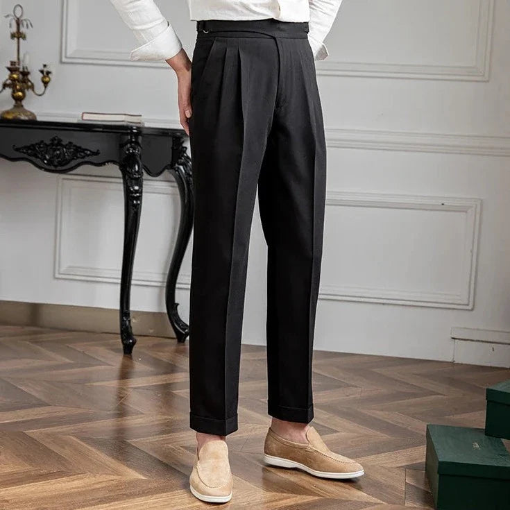 British high-waist trousers