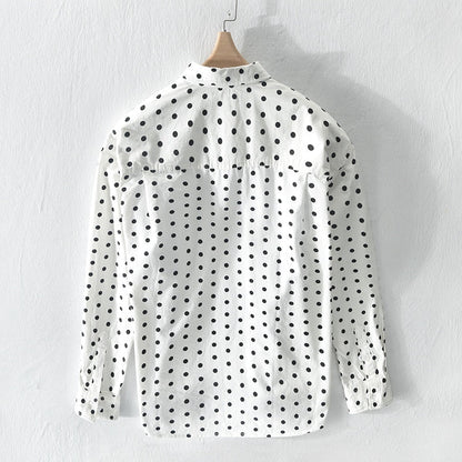 Chemise en pur coton à imprimé pois YML