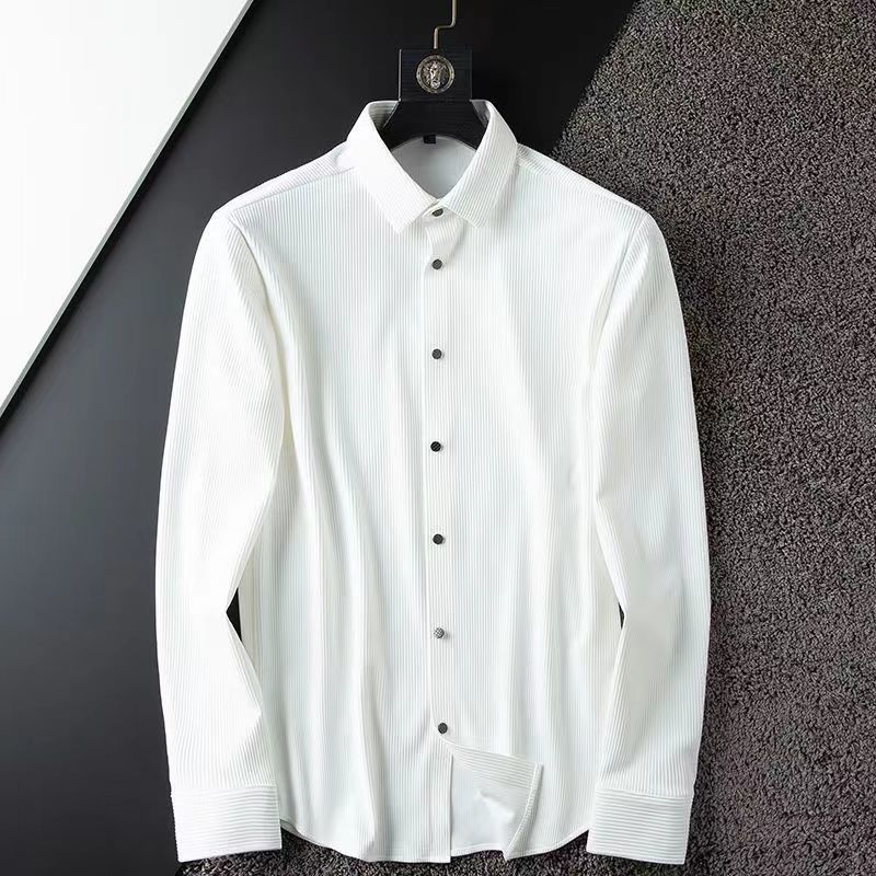 Business Casual Long-Sleeve Shirt with Turn-Down Collar