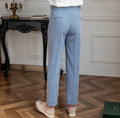 British high-waist trousers