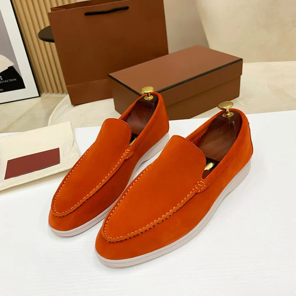 Suede genuine leather elegant loafers