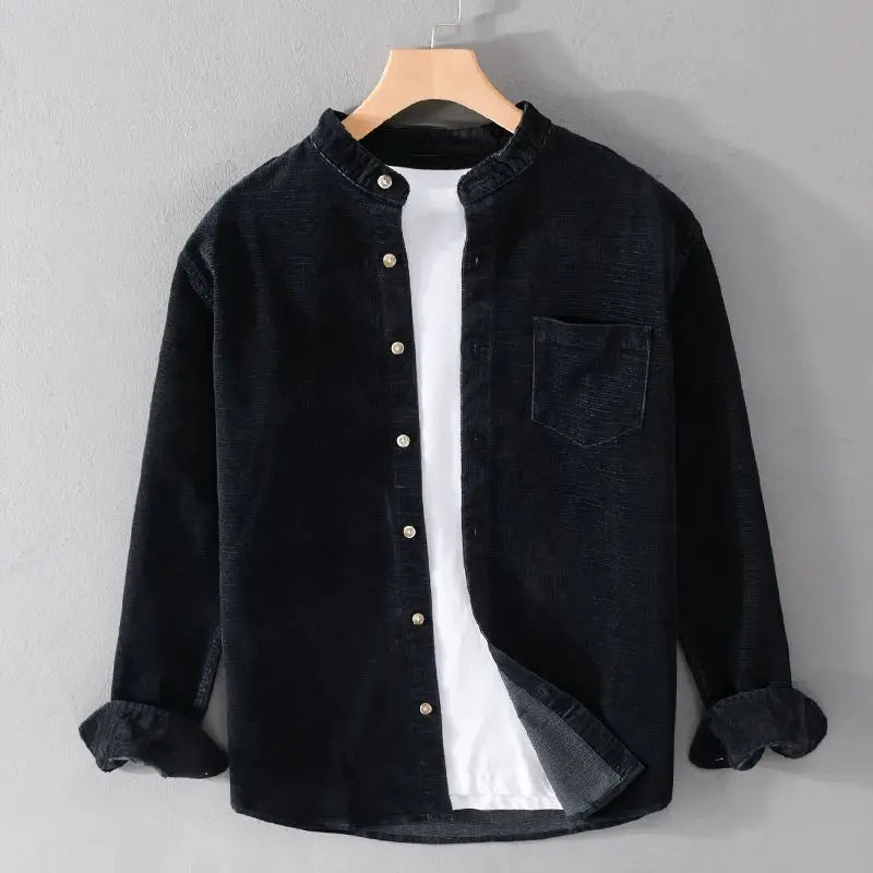 Corduroy turn-down collar shirt