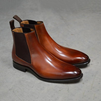 Bottes en cuir marron