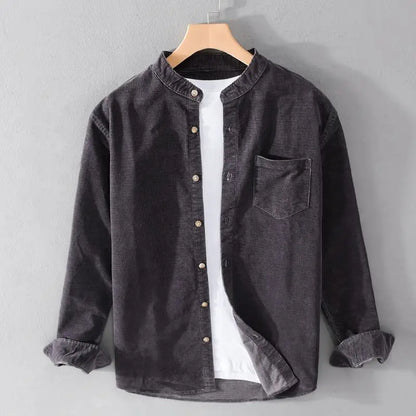 Corduroy turn-down collar shirt