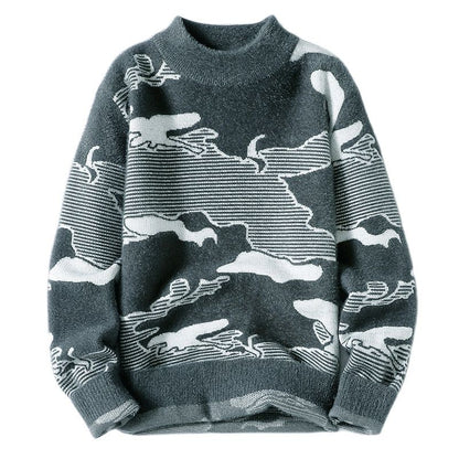 Pull à motif camouflage pour homme