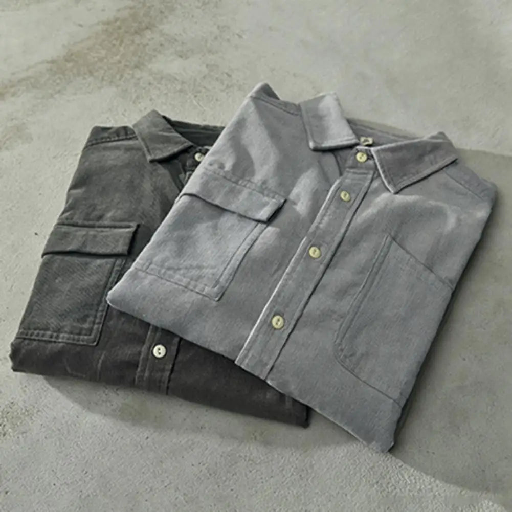 Corduroy cargo spring shirt