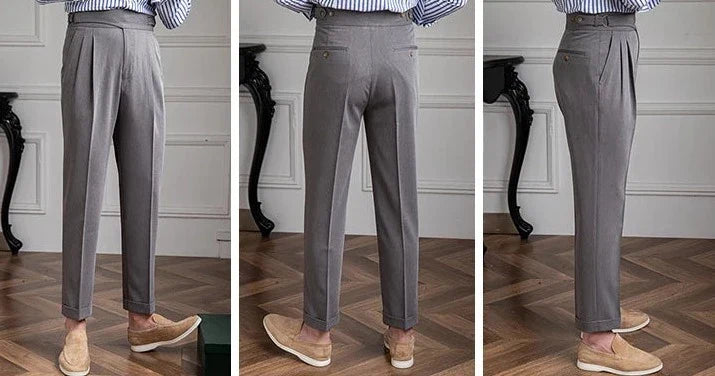 British high-waist trousers