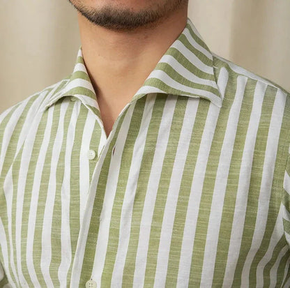 Business striped white summer shirt