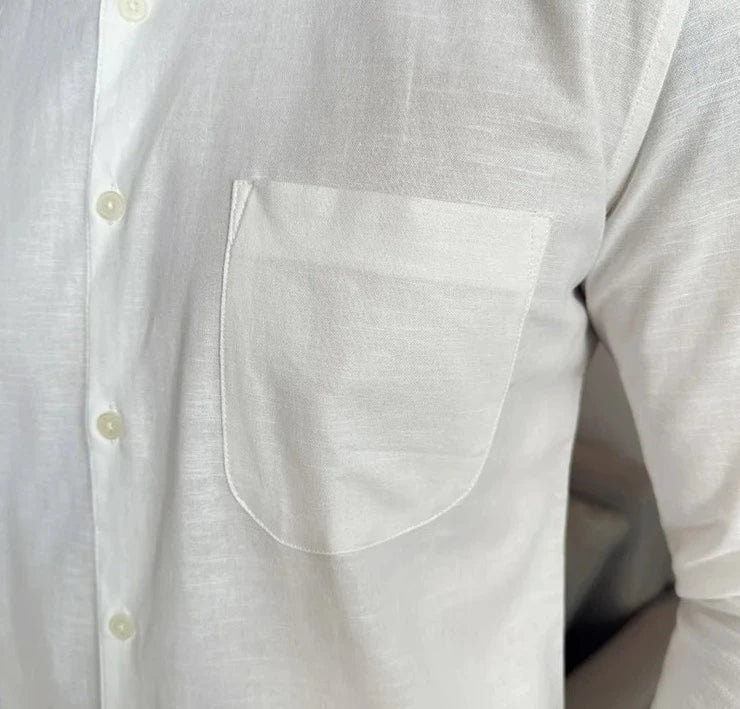 Linen smart casual long-sleeve shirt