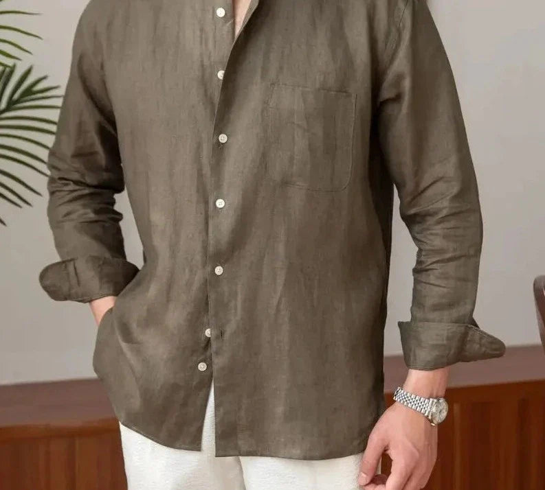 Linen smart casual long sleeve shirt