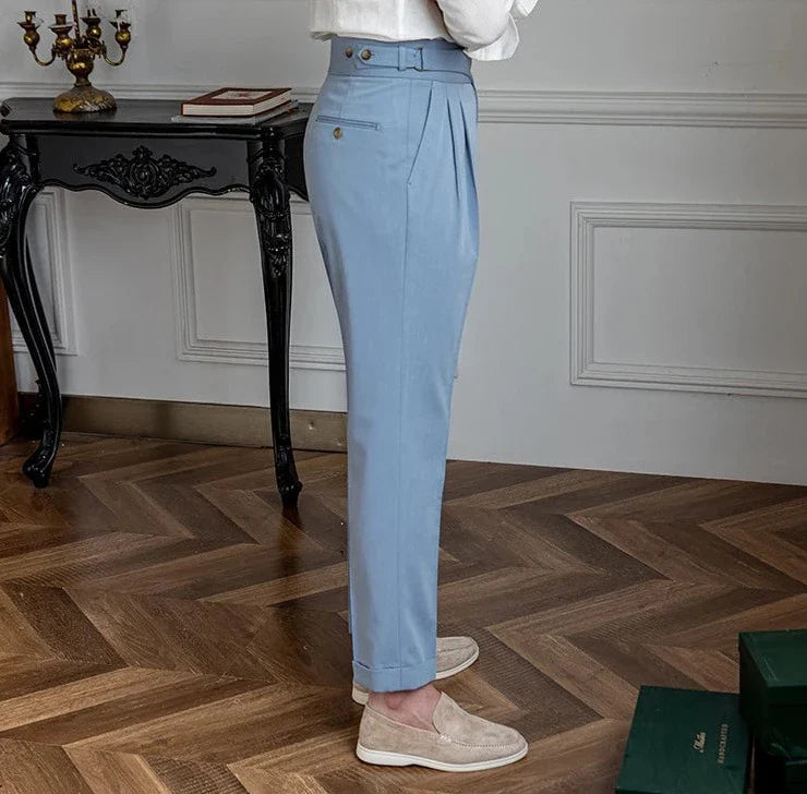 British high-waist trousers