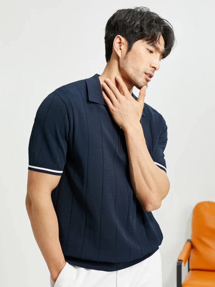 Turn-down collar smart casual t-shirt