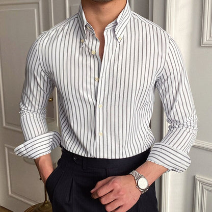 Casual Retro Striped Shirt