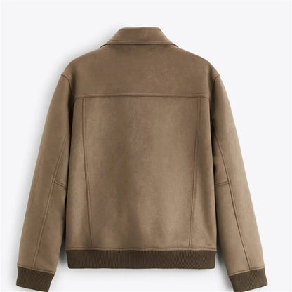 Suede Polo Jacket