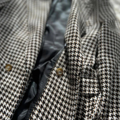 Houndstooth woolen retro suit blazer