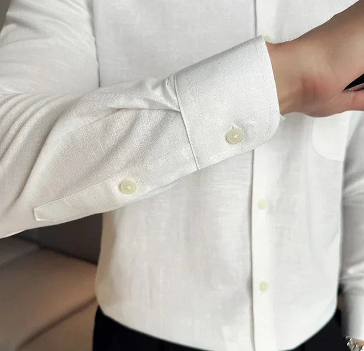 Linen smart casual long-sleeve shirt