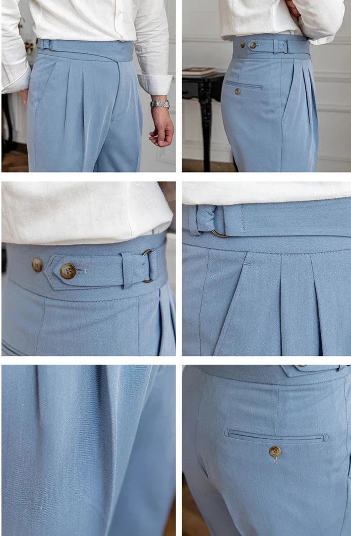 British high-waist trousers