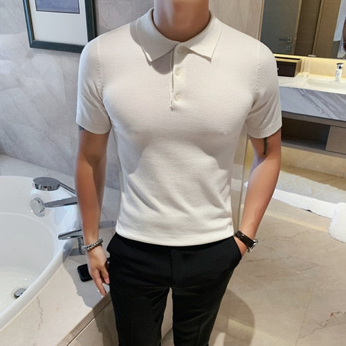 Summer Cotton Short-Sleeve Polo T-Shirt