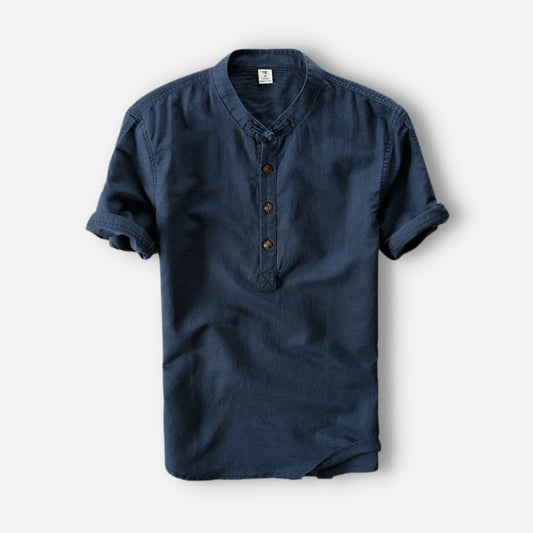 Chemise à manches courtes en lin et coton YML