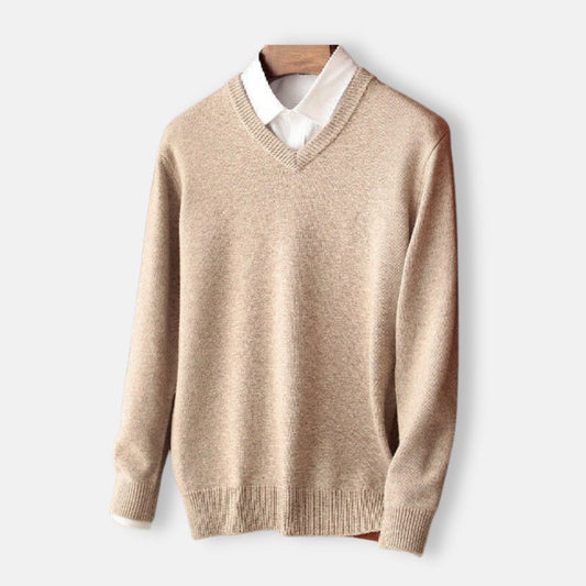 Antonios Wool Winter V-Neck Sweater Men