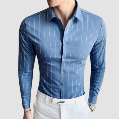 AntoniosClothing Men's Striped Business Shirt