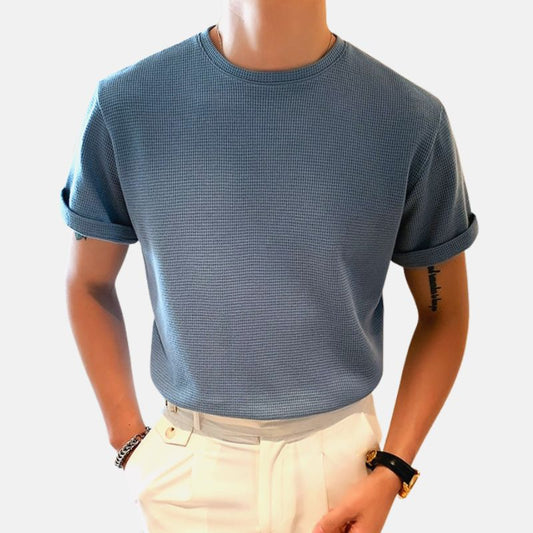 Summer Knit Casual T-shirts with O-Neck Collar