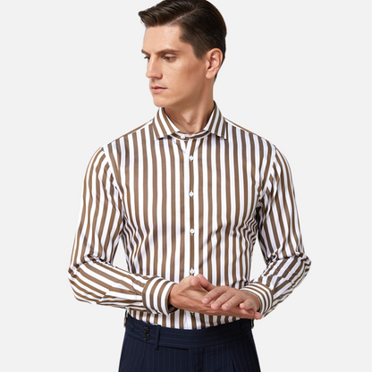 AntoniosClothing Striped Office Long-Sleeve Shirt