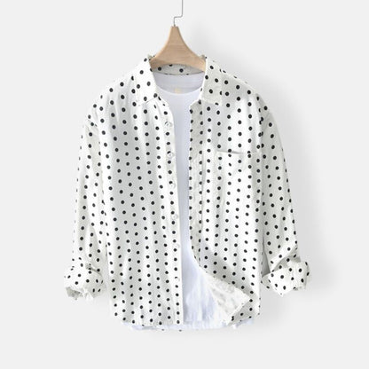 Chemise en pur coton à imprimé pois YML