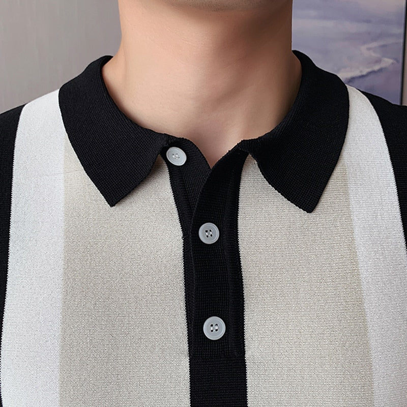 Summer Striped Polo Shirt