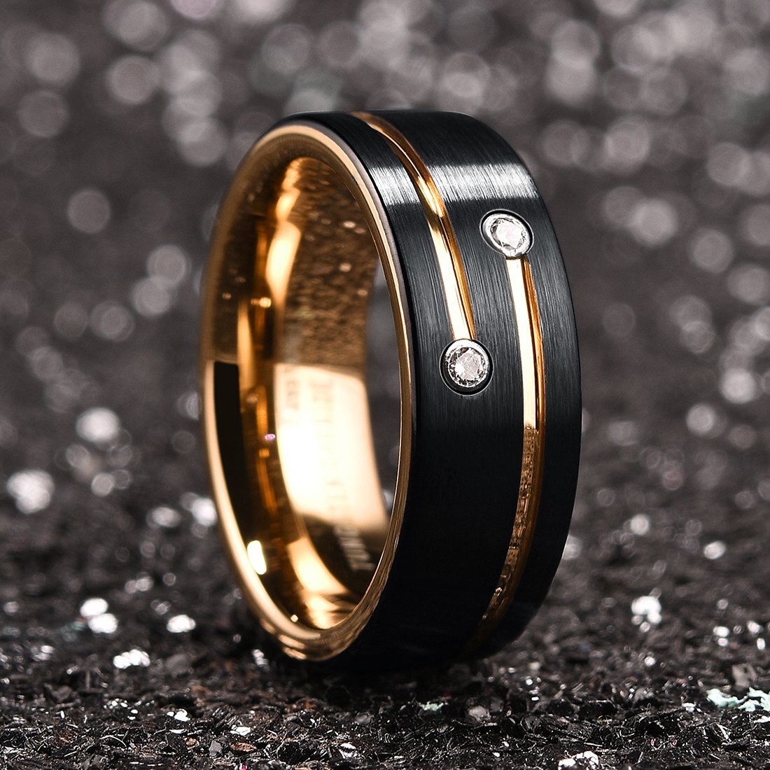 Antonios Zircon Stainless Steel Ring Men