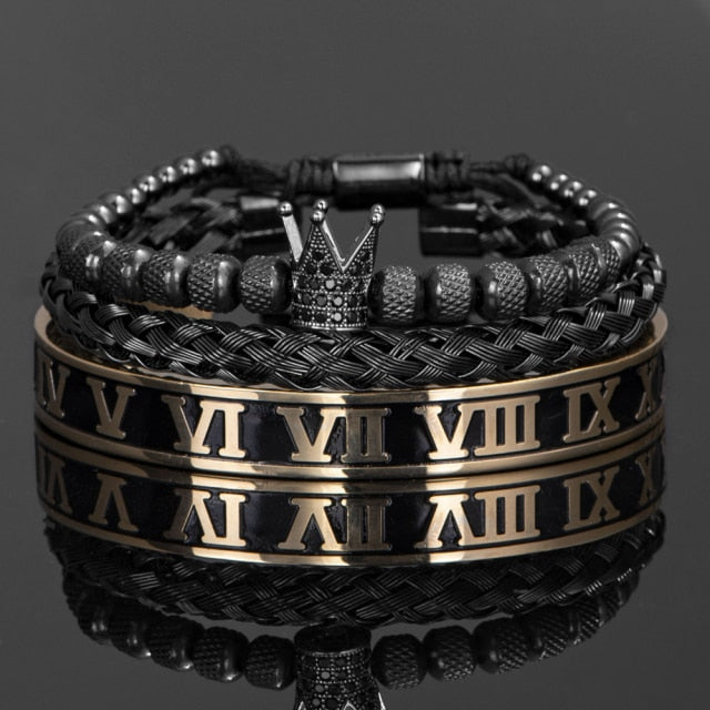 Ensemble de bracelets couronne pour hommes