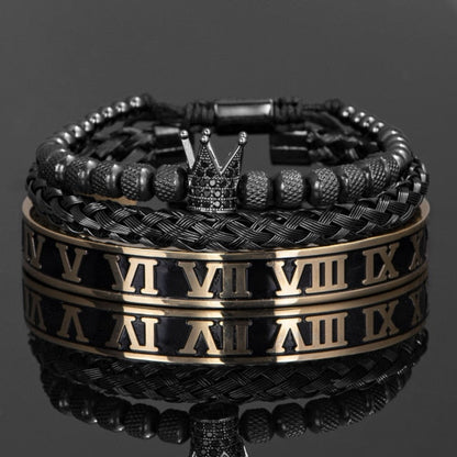 Ensemble de bracelets couronne pour hommes