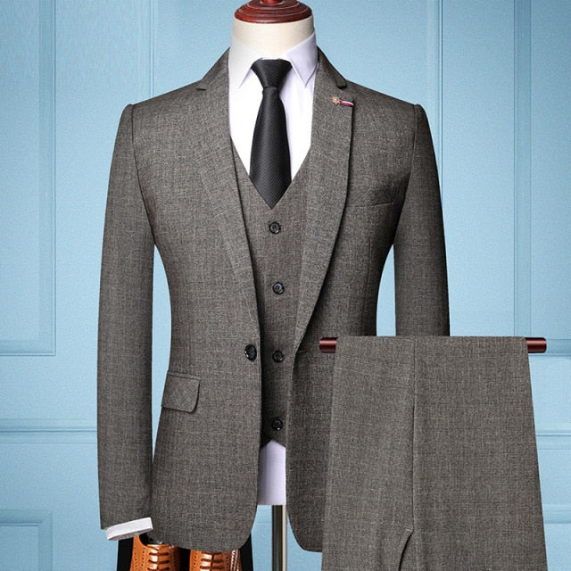 Gentleman Business 3 piece Suit (blazer+vest+pants)