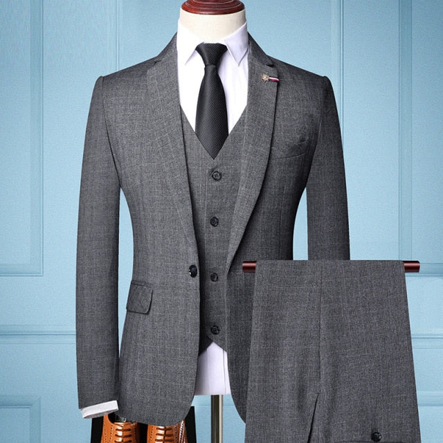 Gentleman Business 3 piece Suit (blazer+vest+pants)