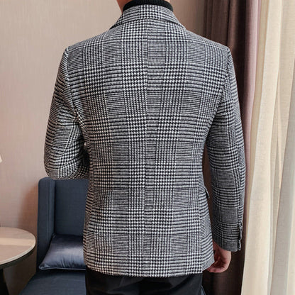 Antonios Spring Business Plaid Pattern Jacket