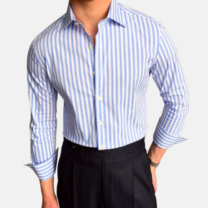 Italian Blue Striped Shirt